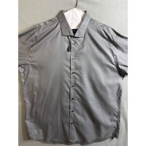 Awearness Kenneth Cole Dress Shirt Men's 19 36/37‎ Gray Slim Fit Non Iron NWT